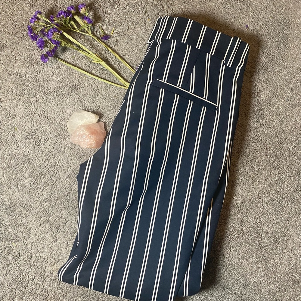 striped straight leg pants